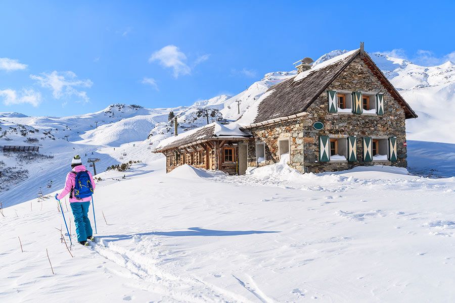 Berghütte im Skigebiet